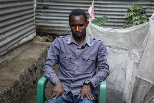 Habimana Benjamin, 30 years old, secondary school teacher in the city of Goma. He is among the first suspected patients to be discharged from the Munigi Ebola Treatment Center.