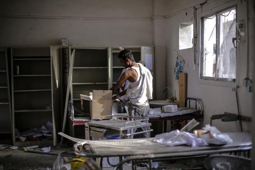 Abs hospital airstrike aftermath, Hajjah, Yemen