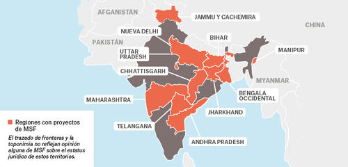 India - Activity report 2017 map in spanish