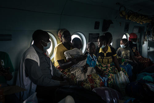 Patient referral by helicopter in Rhoe Camp
