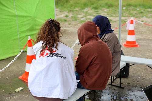 Registration process for women at the MSF mobile clinic.