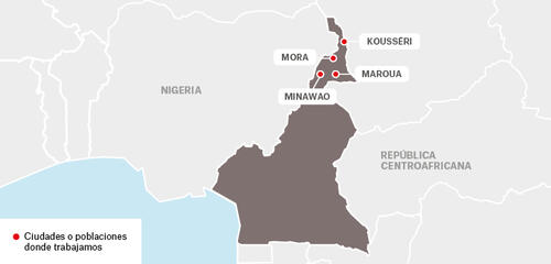 Camerún - Activity report 2017 map in spanish