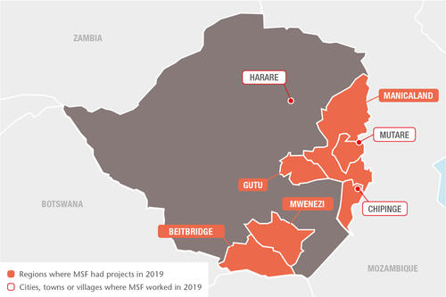 Zimbabwe MSF projects in 2019