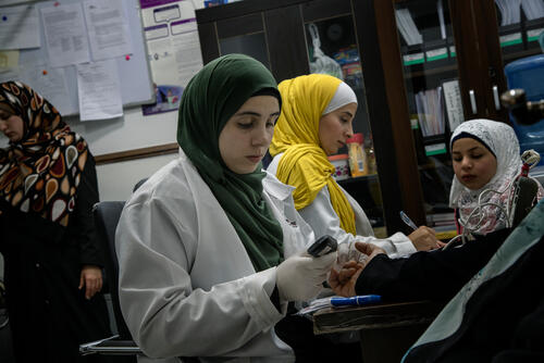 Nurses Feda' Abu Rashed (Left) and Ala' Al-Share' (Right)