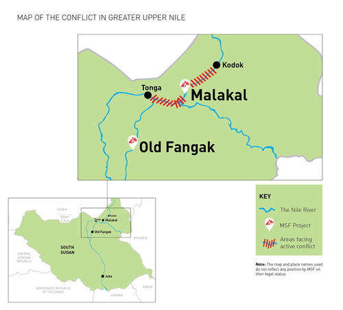 Map of the conflict in Greater Upper Nile
