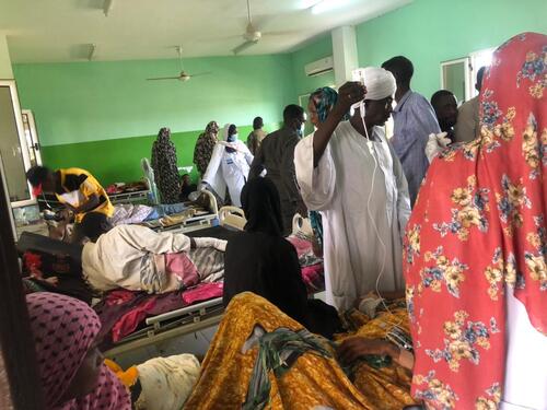 Scenes from within South Hospital, El Fasher, North Darfur, where multiple people have been wounded in the fighting