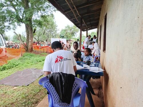 MSF team providing medical consultations at the mobile clinic in West Wollega, Oromia Region, Ethiopia. July 2026.