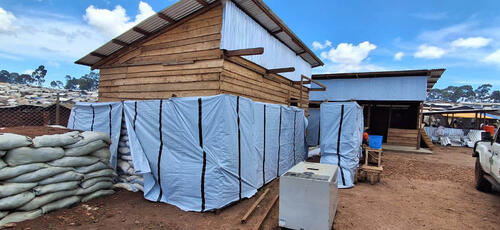 A consultation room dedicated to sexual and reproductive health (SRH) within the advanced healthcare centre (PSA) supported by MSF at the Plaine SAVO (Fataki) displacement site.