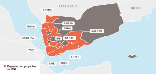 Yemen - Activity report 2017 map in spanish