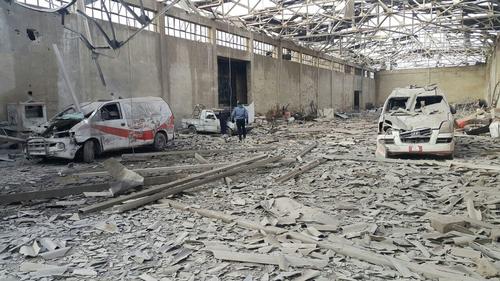 Destroyed Ambulances in East Ghouta, Syria