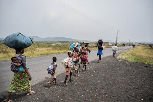 People fleeing the conflict in North and South Kivu