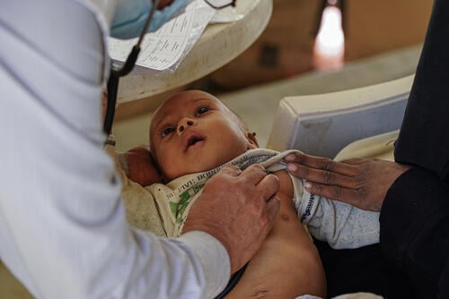 one-year-old Mahsan at the Al-Hussun mobile clinic