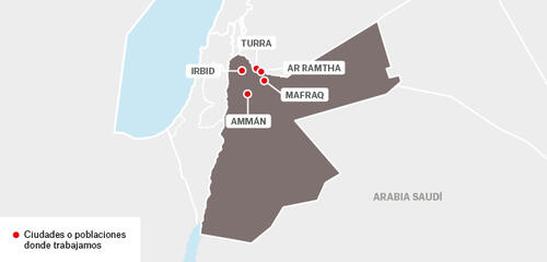 Jordania - Activity report 2017 map in spanish