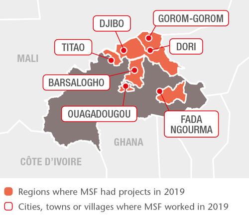 Burkina Faso MSF projects in 2019