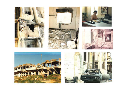 Collage of old photographs in Lebanon mission