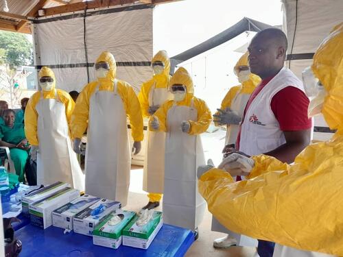 MSF teams are conducting training for members of the Ugandan Ministry of Health's emergency medical teams in Kampala, as part of the response to the Ebola outbreak affecting the country and eastern Democratic Republic of Congo.