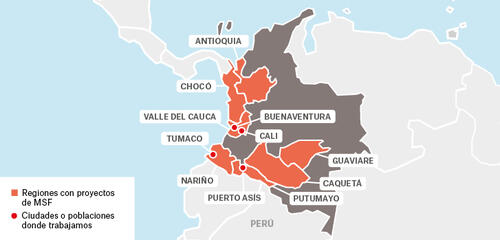 Colombia - Activity report 2017 map in spanish