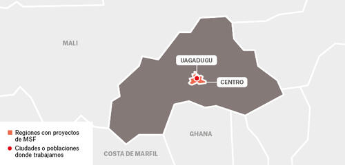 Burkina Faso - Activity report 2017 map in spanish