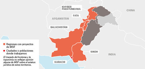 Pakistán - Activity report 2017 map in spanish