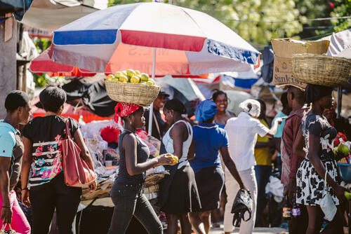 A market street in Pétionville, Port-au-Prince