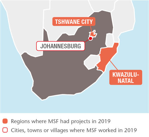 South Africa MSF projects in 2019