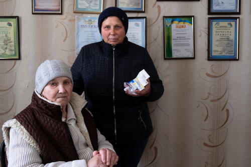 MSF patient Maria and her daughter Tonya, Ukraine