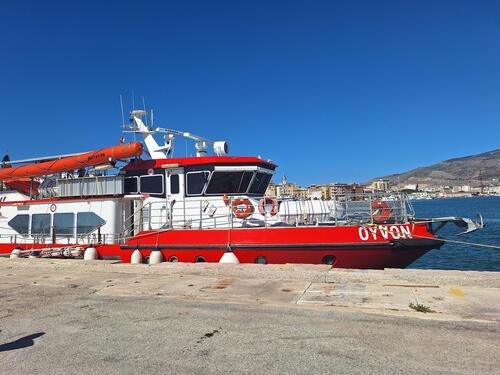 The MSF Search and Rescue boat, Oyvon, after disembarkation of its 3rd rotation at the Trapani port 
On the 1st of September 2026, the 18 rescued people by vessel Oyvon have disembarked safely in Trapani (Italy).