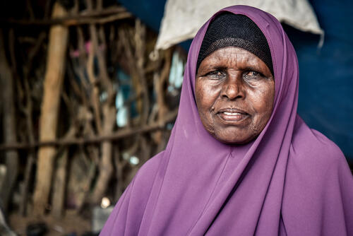 Abdia Magale, 65, is a Traditional Birth Attendant and a refugee in Dagahaley.