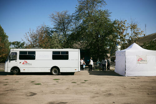 MSF’s TB activities have focused on assisting the Ministry of Health in areas near frontlines. Specifically, it is conducting targeted screening in communities in the Mykolaiv and Kherson regions. These regions have been severely affected by the war: destroyed hospitals and laboratories, and critical shortages of human resources in these regions limit the local population’s ability to undergo TB screening once a year.  

“People often lack both the financial and physical means to travel to the nearest hospital, 200 km from their village, to undergo tuberculosis screening,” says Oleksandr Vovkohon, MSF paramedic. 

Between April 2024 and March 2025, active tuberculosis screening in the Kherson region covered 5,735 people. This led to the detection of 21 bacteriologically confirmed cases of tuberculosis using GeneXpert testing. All diagnosed patients were successfully referred for medical care and treatment for tuberculosis was initiated. 

In addition, between July and November 2025, MSF conducted active tuberculosis screening in the Mykolaiv region. During this period, 2,943 people were screened, resulting in the identification of 15 confirmed cases of tuberculosis.  

MSF knows from bitter experience around the world how tuberculosis can spread in war-time conditions. These areas of southern Ukraine have historically had a high incidence of tuberculosis, often drug-resistant forms. So detecting tuberculosis and ensuring people are initiated on treatment is a crucial part of stopping or slowing a wider spread of this killer disease.