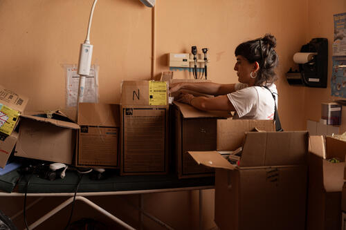 Supplies delivery at Maroon health center