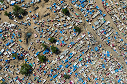 Aerial view of Ngueli IDP camp, N'Djamena, Chad