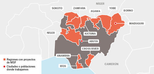 Nigeria - Activity report 2017 map in spanish