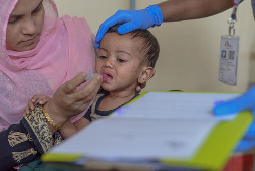 Measles: Rashida cares for her baby