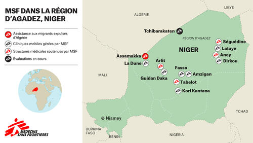 MSF in Agadez region, Niger - Map - FR