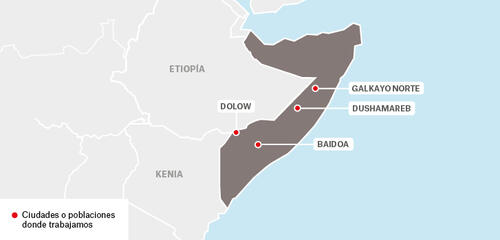 Somalia - Activity report 2017 map in spanish