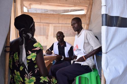 Alice*, 36, Greater Equatoria Region, South Sudan. 
She receives a consultation from an MSF doctor in Bidi Bidi refugee camp in Norther Uganda. 

Her child, who is 1 years old, is malnourished and has diarrhoea. 

She decided to leave South Sudan after her brother was killed and all her neighbours were leaving. She didn’t want to stay behind alone. She travelled on foot with her 5 children, who are all under 6 years old, and her brother who is mentally ill. 
*name has been changed