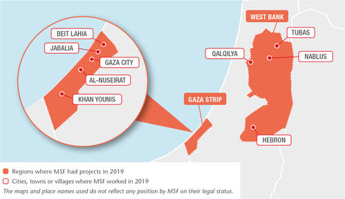 Palestine MSF projects in 2019 - AR