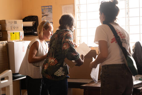 Supplies delivery at Maroon health center