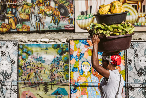 A vendor in Port-au-Prince