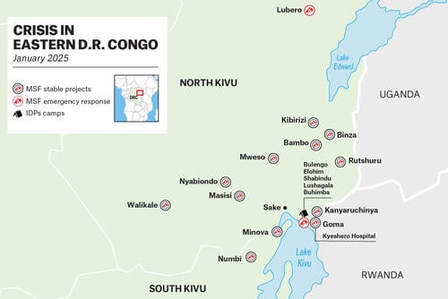 Map - MSF response in North and South Kivu