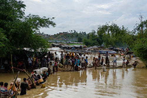 After rainy days all refugee camps are flooded