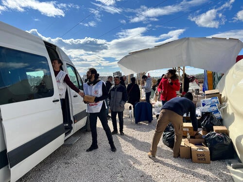 Donation of relief items in Adiyaman, southern Türkiye