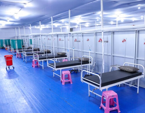 100-bed temporary hospital for COVID-19 patients