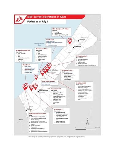 MAP EN MSF activities in Gaza, Occupied Palestinian Territories