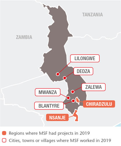 Malawi MSF projects in 2019