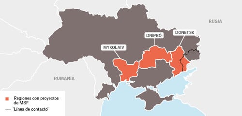 Ucrania - Activity report 2017 map in spanish