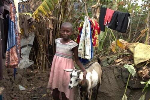 Daniella, 10 years old, photographed after being discharged from the Munigi Ebola Treatment Centre (ETC).
