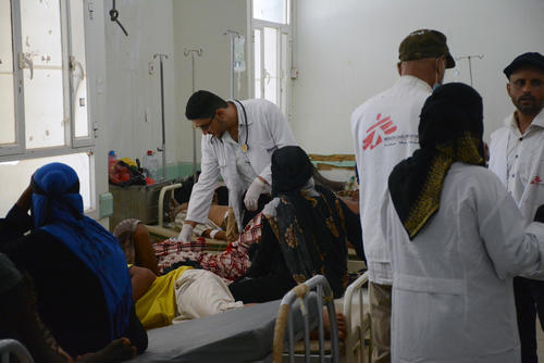 MSF supported cholera treatment center in Al-Sadaqa hospital, Aden, Yemen