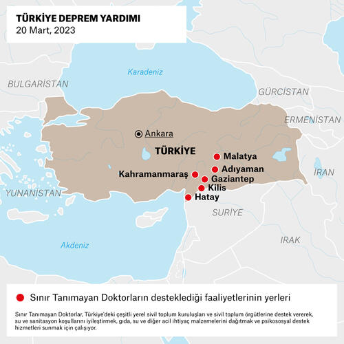 MAP – MSF'S Support Activities in Türkiye Earthquake Response – Turkish