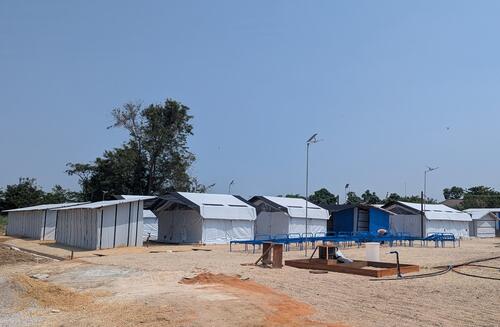 The newly completed “Meteo” Ebola Treatment Centre in Kisangani, Tshopo province, on 5 September 2026, two days before it received the first patients.